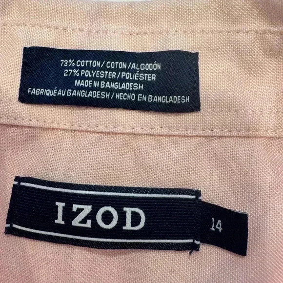 Boys 2 pcs outfit Izod button up shirt sz 14 & Tommy Hilfiger khaki sz 12 - Picture 3 of 11